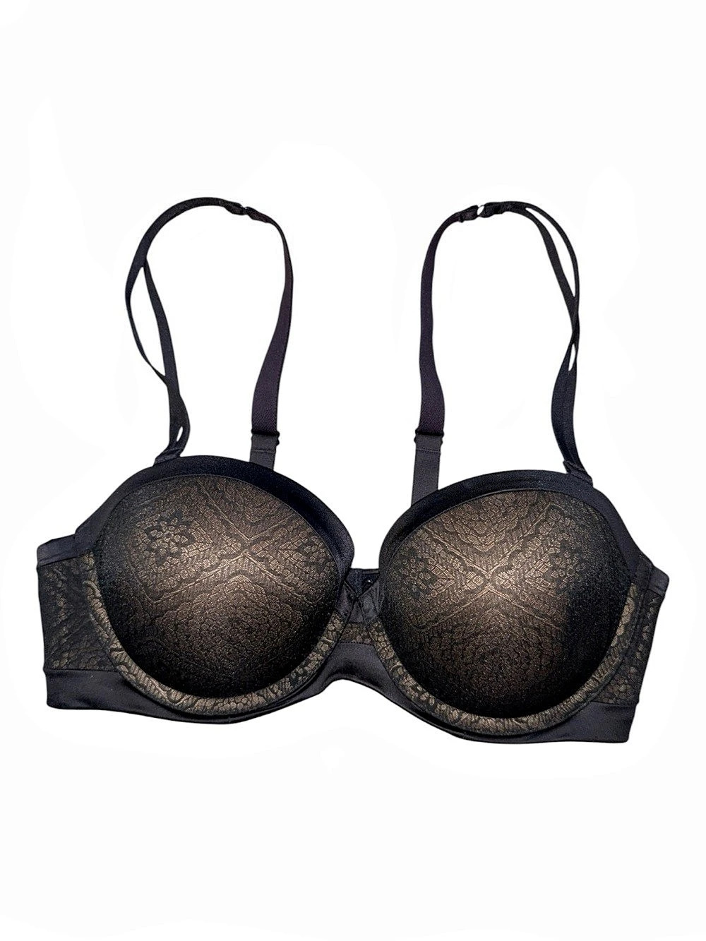 Ambrielle Lace Sexy Push Up Underwire Bra Black Size 38C Like New